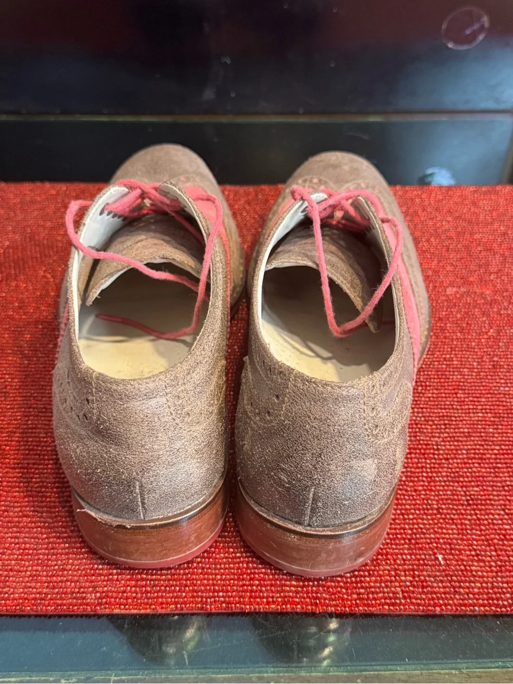 Cole Hahn Pink Grayish/Brown Leather Wingtip Oxford Shoes Men’s size 9